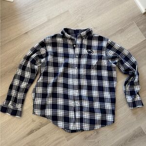 Men's Medium Penn State Navy and White Plaid Shirt